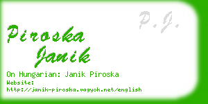 piroska janik business card